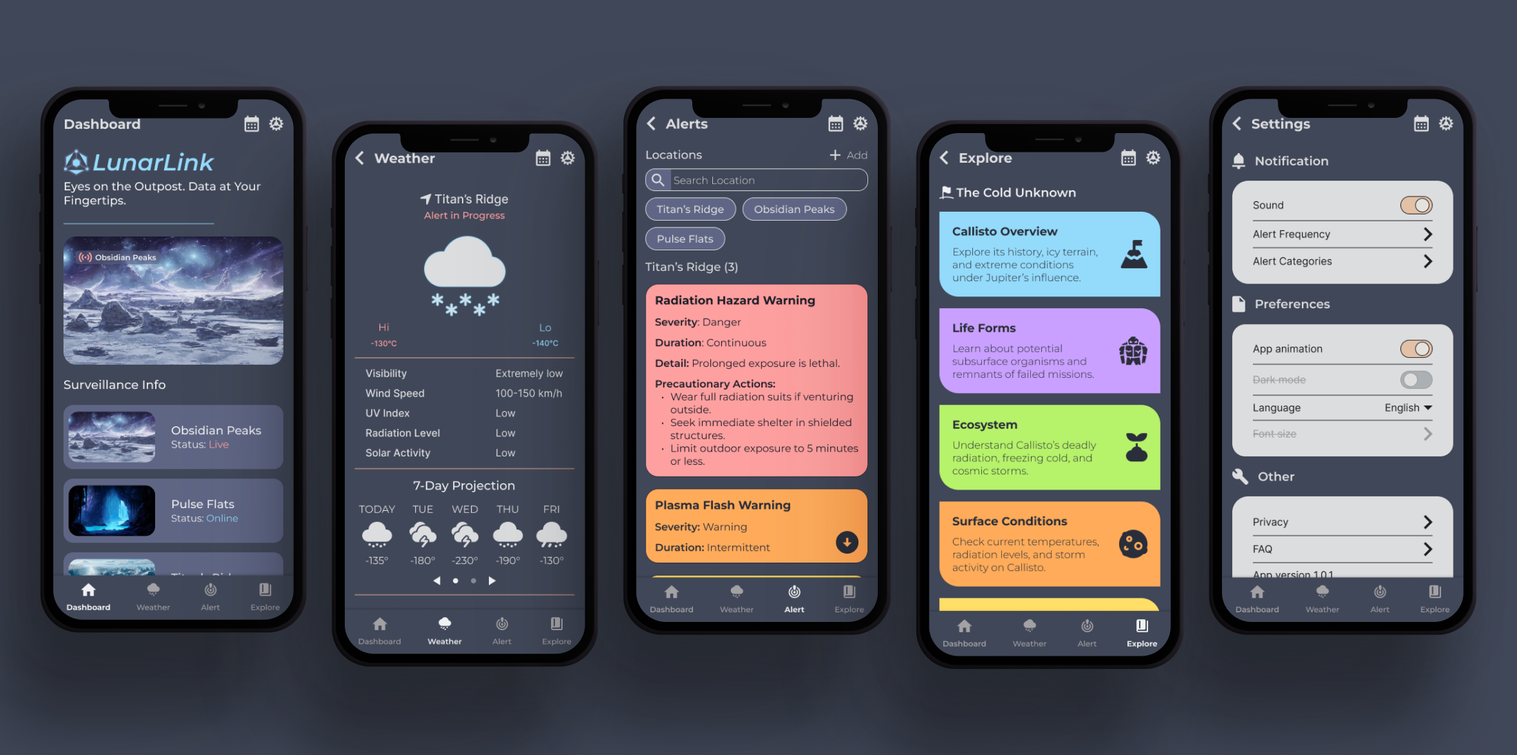 Final Prototype image of the Application design